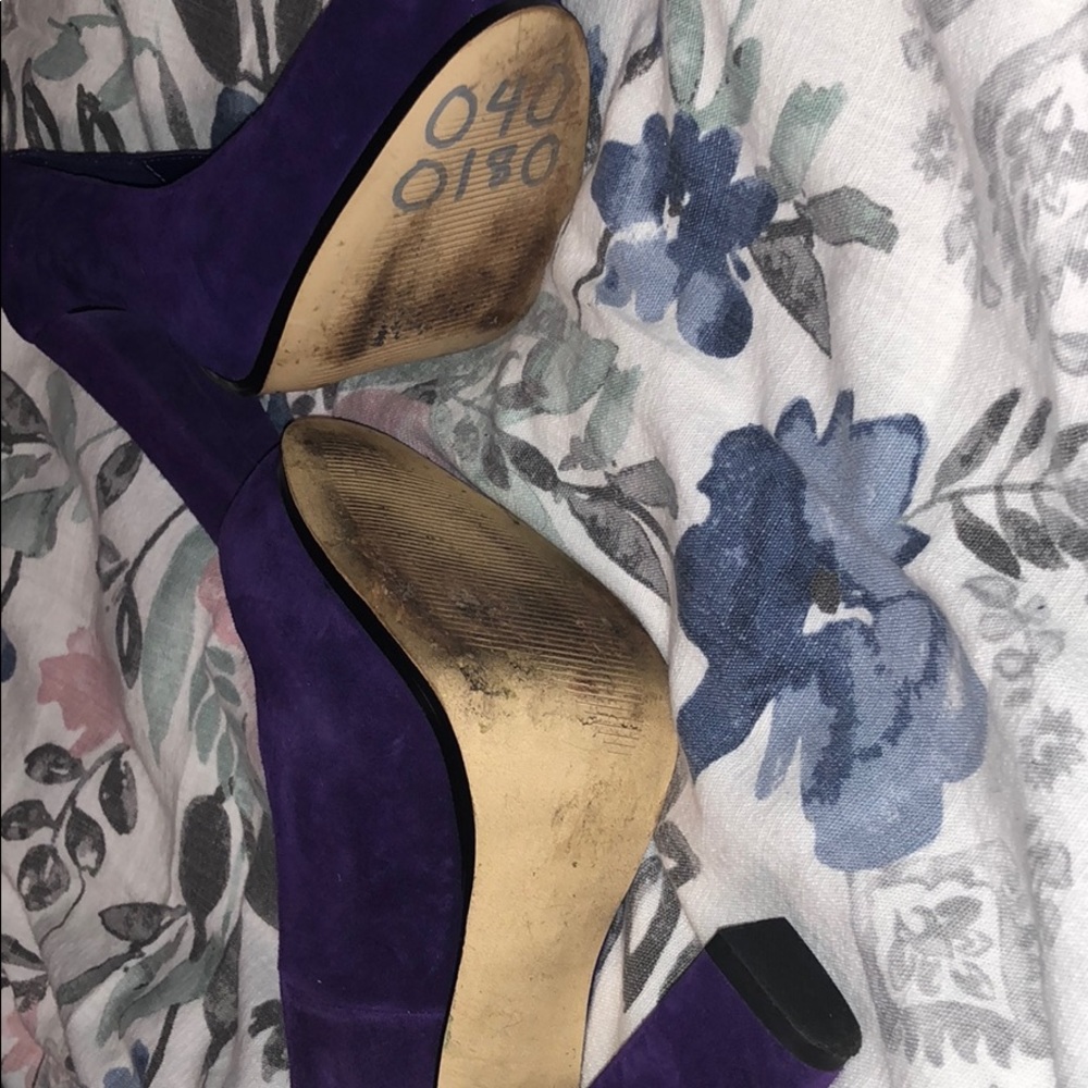 Purple velvet suede block heels - Picture 5 of 5